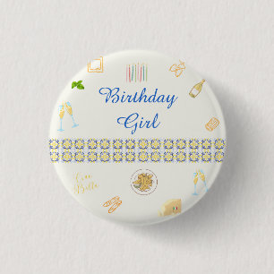 Prosecco- und Pasta-Geburtstag Button