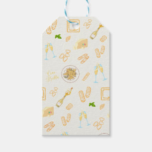 Prosecco- und Pasta-Geburtstag Geschenkanhänger