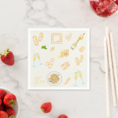 Prosecco- und Pasta-Geburtstag Serviette (Beispiel)