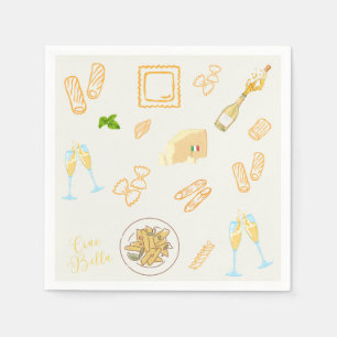 Prosecco- und Pasta-Geburtstag Serviette