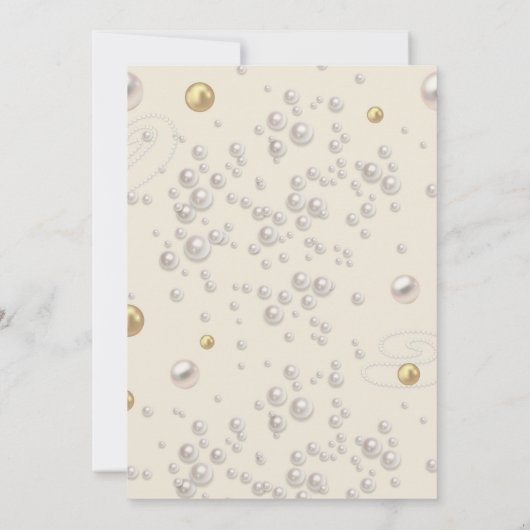 Prosecco und Pearls Bridal Dusche Einladung (Rückseite)