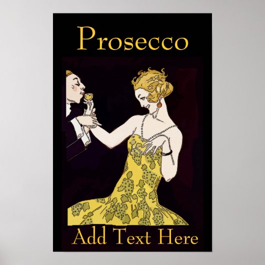 Prosecco, vintage couple, add text, poster (Vorne)