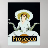 Prosecco, Vintage Stildame, Zeichen Poster (Vorne)