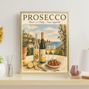 Prosecco-Wandkunst   Italienisches Weinposter Poster
