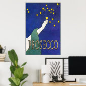 Prosecco, Weinglas-Sterne Poster (Heimbüro)