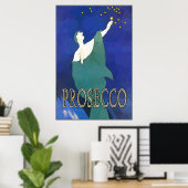 Prosecco, Weinglas-Sterne Poster (Heimbüro)