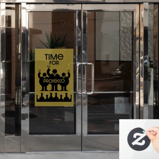 Prosecco Weintrinker Fensteraufkleber (Büro Tür)