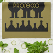 Prosecco Weintrinker Geschirrtuch (Gefaltet)