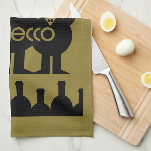 Prosecco Weintrinker Geschirrtuch (Viertel Falte)