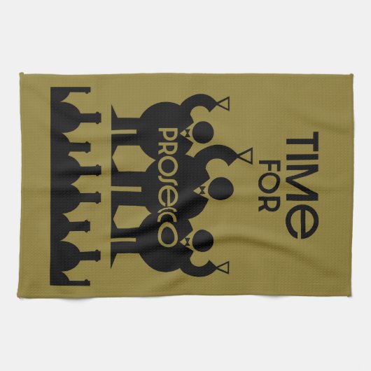 Prosecco Weintrinker Geschirrtuch (Horizontal)