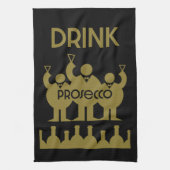 Prosecco Weintrinker Geschirrtuch (Vertikal)
