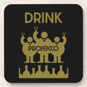 Prosecco Weintrinker Getränkeuntersetzer