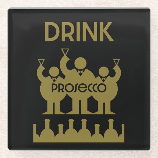 Prosecco Weintrinker Glasuntersetzer (Vorderseite)