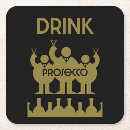 Prosecco Weintrinker Rechteckiger Pappuntersetzer (Vorderseite)