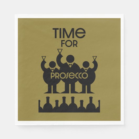 Prosecco Weintrinker Serviette (Vorderseite)