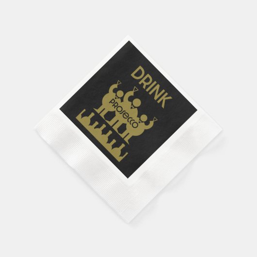 Prosecco Weintrinker Serviette (Ecke)