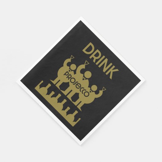 Prosecco Weintrinker Serviette (Ecke)