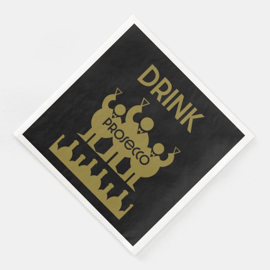 Prosecco Weintrinker Serviette (Ecke)