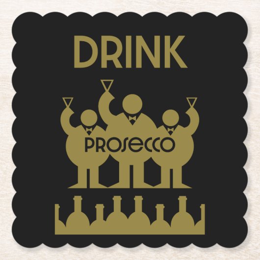 Prosecco Weintrinker Untersetzer (Vorderseite)