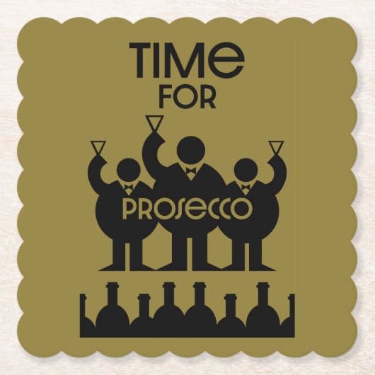 Prosecco Weintrinker Untersetzer (Vorderseite)
