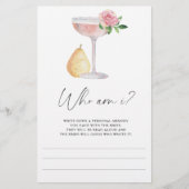 Prosecco - Wer bin ich Brautparty Briefpapier (Vorderseite)