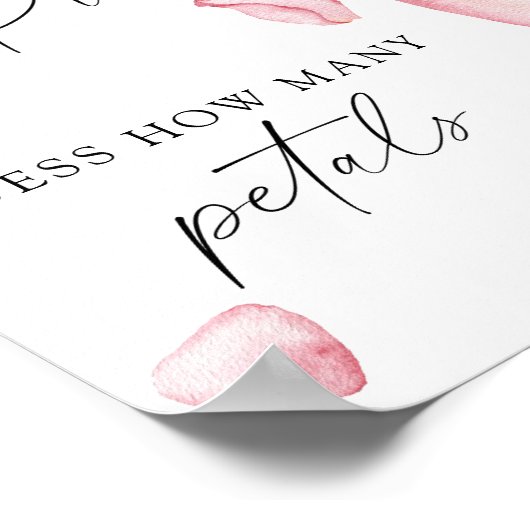 Prosecco - Wie viele Blütenblätter Brautparty Poster (Ecke)