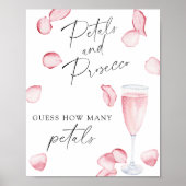 Prosecco - Wie viele Blütenblätter Brautparty Poster (Vorne)