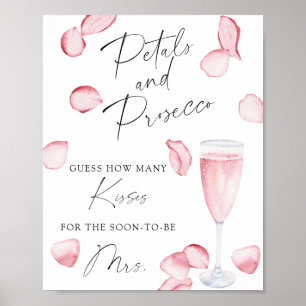Prosecco - Wie viele Küsse Brautparty Poster