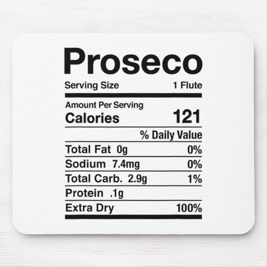 Proseco Nutrition Fakten Erntedank Matching Mousepad (Vorne)