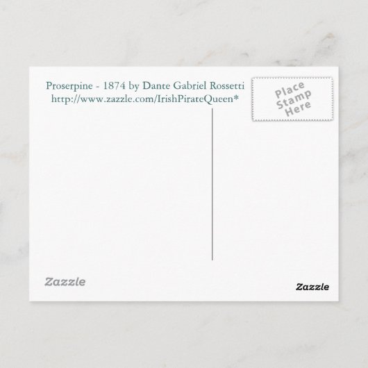 Proserpine von Dante Gabriel Rossetti Postkarte (Rückseite)