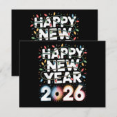 Prosit Neujahr 2026 Feiertagskarte (Vorne/Hinten)
