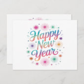 Prosit Neujahr 2026 Feuerwerk Essential Feiertagskarte (Vorne/Hinten)