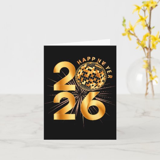 Prosit Neujahr 2026  Karte (Gelbe Blume)