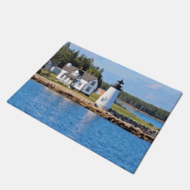 Prospect Harbour Lighthouse, Maine Door Mat Fußmatte (Schrägansicht)