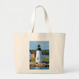 Prospect Harbour Lighthouse, Maine Postcard Jumbo Stoffbeutel