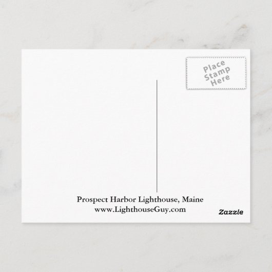 Prospect Harbour Lighthouse, Maine Postcard Postkarte (Rückseite)