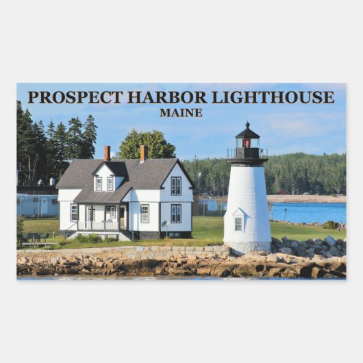 Prospect Harbour Lighthouse, Maine Rechteckiger Aufkleber (Vorderseite)