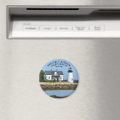 Prospect Harbour Lighthouse, Maine Round Magnet (In Situ (Geschirrspüler))