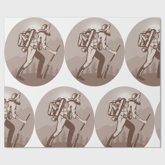 Prospector Miner Wandern Geschenkpapier (Flach)