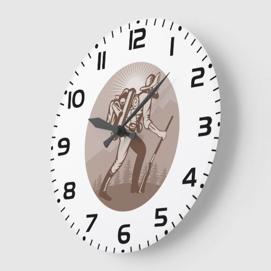 Prospector Miner Wandern Große Wanduhr (Winkel)