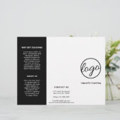 Prospekt für benutzerdefinierte Schwarz-Weiß-Logos (Stehend Vorderseite)