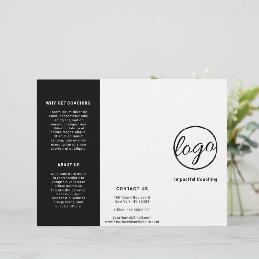 Prospekt für benutzerdefinierte Schwarz-Weiß-Logos (Stehend Vorderseite)