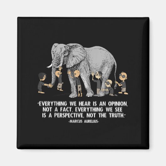 Prospektivquote Marcus Aurelius Elephant Illustr Magnet (Vorne)