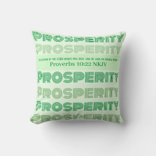 Prosperity Bible Verse Sprichwörter Light Green Kissen