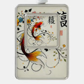 Prosperity Koi Per Ornament Rahmen-Ornament Silber (Vorderseite)