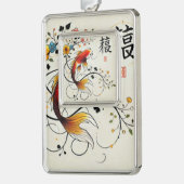 Prosperity Koi Per Ornament Rahmen-Ornament Silber (Links)