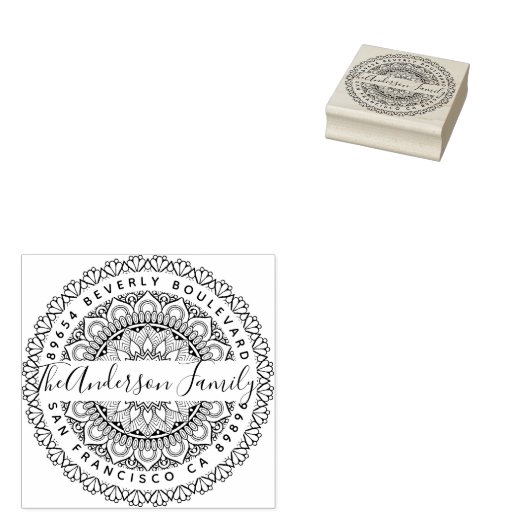 Prosperity Mandala Custom Rücksendeadresse Gummistempel (Stempel)