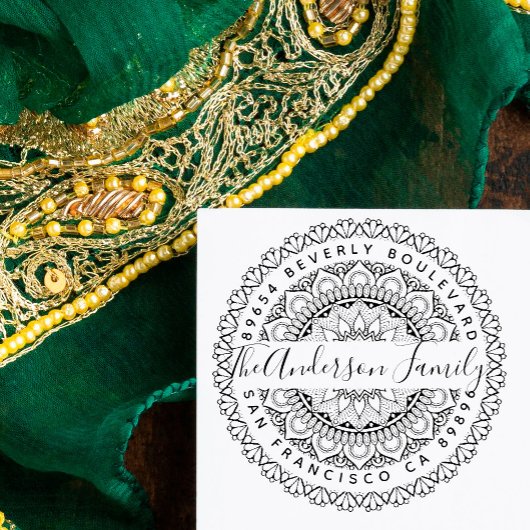 Prosperity Mandala Custom Rücksendeadresse Gummistempel