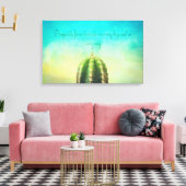 Prosperity Mantra mit einer Minimalistischen Kaktu Leinwanddruck (Insitu (Wohnzimmer))