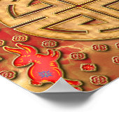 Prosperity Red Gold Rabbit 2023 Chinesisches Neuja Poster (Ecke)